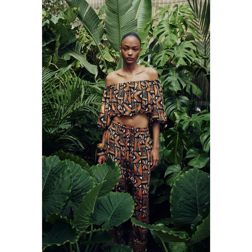 ZARA Printed Crop Top SIZE XS - Picture 6 of 7